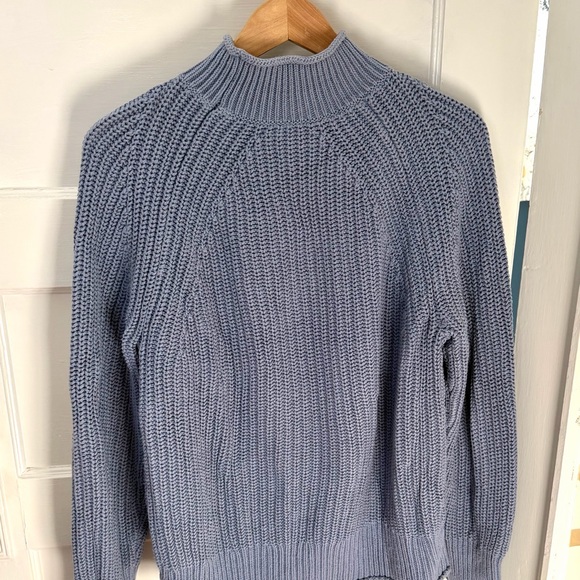 J. Crew Blue Cotton Turtleneck Sweater - Picture 2 of 3